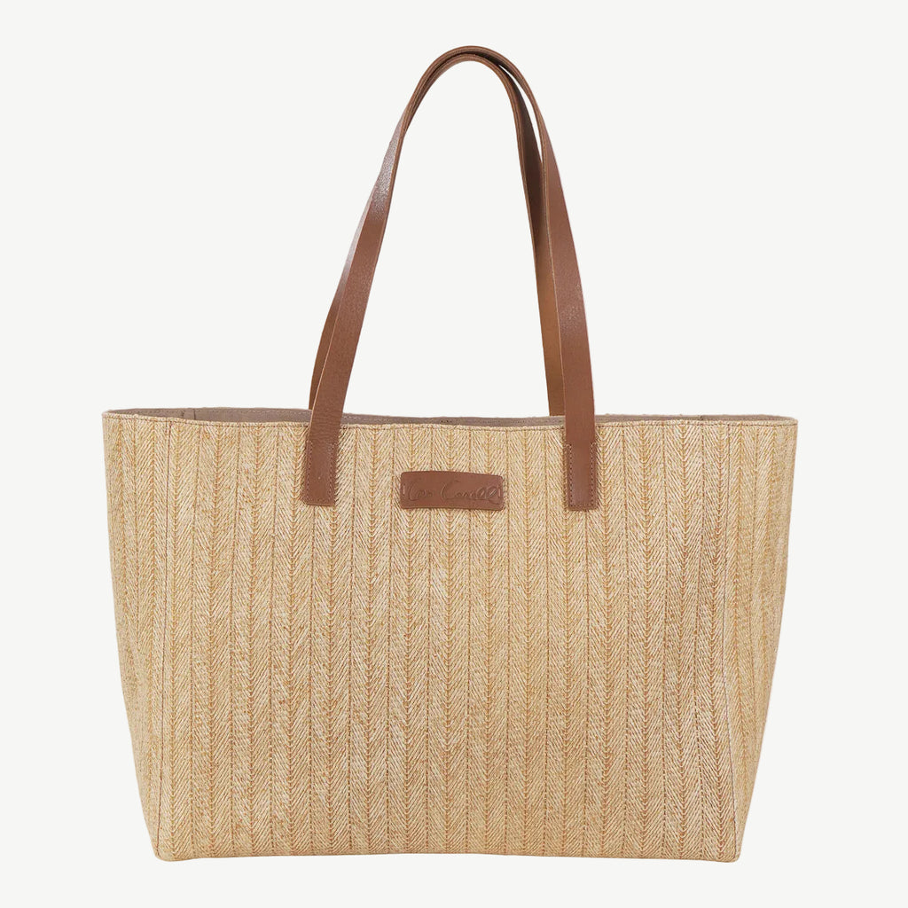 Relaxed Raffia Woven Tote Bag