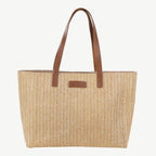 Relaxed Raffia Woven Tote Bag