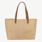 Relaxed Raffia Woven Tote Bag