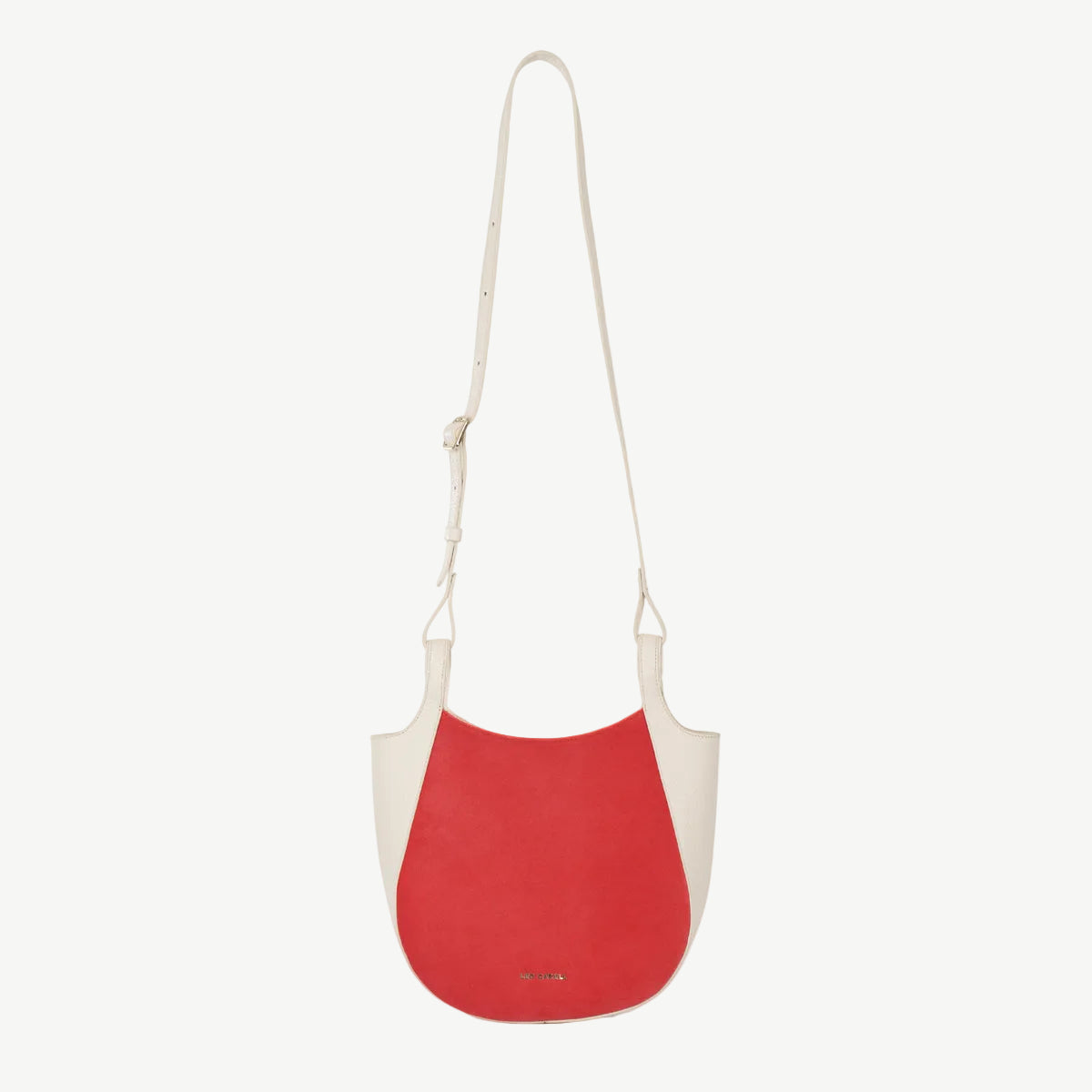 Two-Tone Curved Crossbody Bag Red