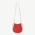 Two-Tone Curved Crossbody Bag Red