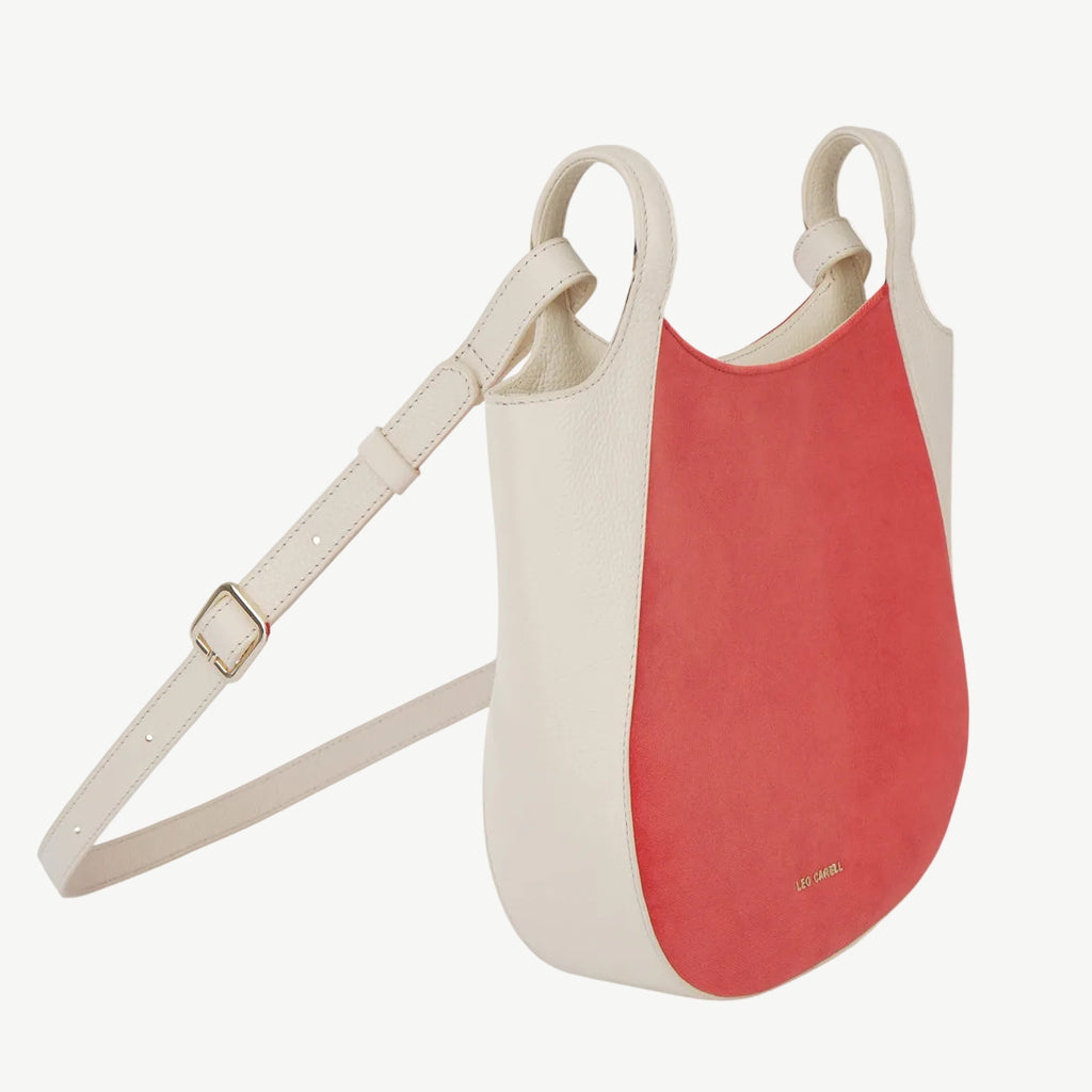 Two-Tone Curved Crossbody Bag Red